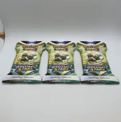 Pokemon TCG Sword & Shield Brilliant Stars Sleeved Booster Pack Lot Of Three!!! - Image 3