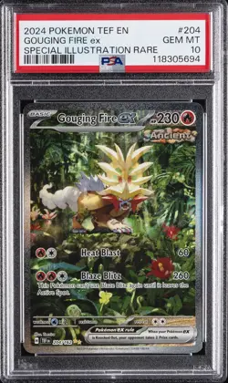 2024 POKEMON TEF EN-TEMPORAL FORCES #204 GOUGING FIRE EX PSA 10 - Image 1