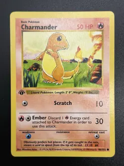 CHARMANDER Pokemon Card - WOTC 1st Edition Base Set Shadowless 46/102 NM (A) - Image 2