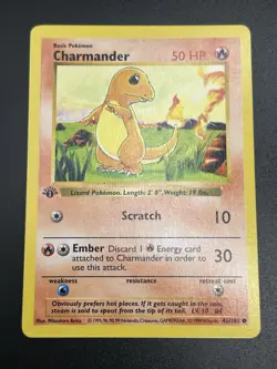 CHARMANDER Pokemon Card - WOTC 1st Edition Base Set Shadowless 46/102 NM (A) - Image 3