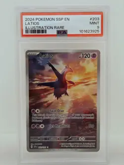 Latios 203/191 Illustration Rare Surging Sparks 💎PSA 9 MINT💎 Pokemon Card - Image 1