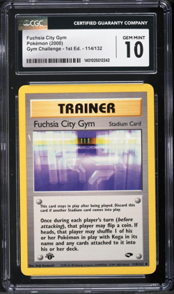 CGC 10 Fuchsia City Gym 1st Edition Gym Challenge 2000 Pokemon Card #114 - Image 1