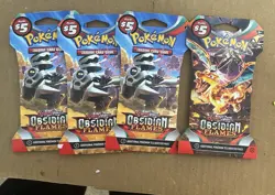 Pokemon Scarlet & Violet Obsidian Flames Sleeved Booster 4 Packs Cards Tcg - Image 1