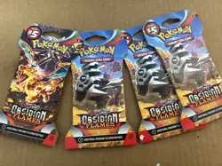 Pokemon Scarlet & Violet Obsidian Flames Sleeved Booster 4 Packs Cards Tcg - Image 5