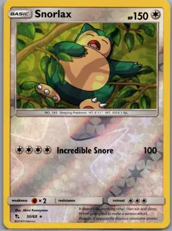 Snorlax - 50/68 Reverse Holo - Hidden Fates - Pokemon Card - NM - Image 1