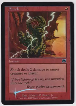 MTG Foil 1X Shock X1 Onslaught Magic - LP/MP with faint bend - Image 1