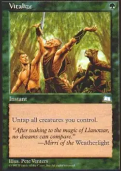 Heavy Play, English MTG Regular Vitalize Weatherlight Magic the Gathering - Image 1