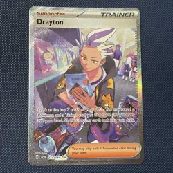 Pokemon TCG Surging Sparks Drayton Full Art Trainer 244/191 Near Mint Condition - Image 1