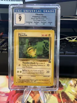 2000 Pokemon TCG The Power of One Black Star Promo 27 Pikachu CGC 9 MINT - Image 1