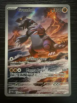 🔥Pokemon TCG Groudon 199/182 Illustration Rare Paradox Rift 2023 - Image 1