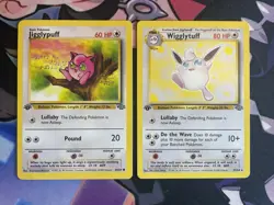 1st Edition Wigglytuff 32/64 and Jigglypuff 54/64 Jungle Set Pokemon TCG WOTC - Image 1