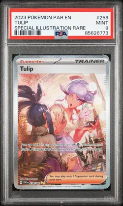 2023 POKEMON PAR EN-PARADOX RIFT SPECIAL ILLUSTRATION RARE #259 TULIP PSA 9 - Image 1