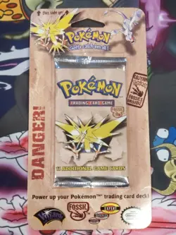 1999 Pokemon Fossil Blister Pack - Factory Sealed (Unopened) WOTC Zapdos - Image 1