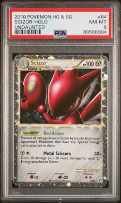 2010 POKEMON UNDAUNTED SCIZOR PRIME #84 ULTRA RARE PSA 8 NM-MINT #80588004 - Image 1