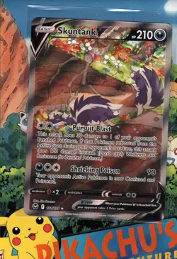 Pokemon TCG Skuntank V Silver Tempest 181/195 Holo Ultra Rare NM/M - Image 1