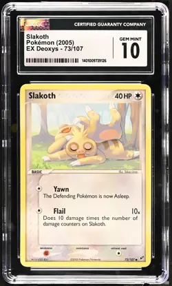 2005 Pokemon EX Deoxys Slakoth #73/107 CGC 10 GEM MINT - Image 1