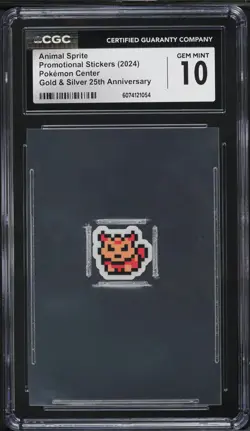 2024 Pokemon Stickers Center Gold & Silver 25th Anniversary Animal Sprite CGC 10 - Image 1