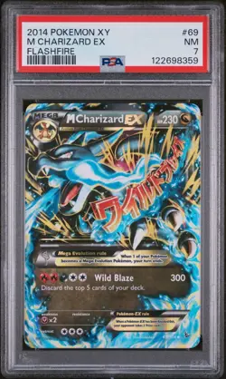 2014 POKEMON XY FLASHFIRE #69 M CHARIZARD EX PSA 7 - Image 1