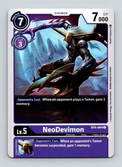 NeoDevimon BT4-084 Common Purple Ultimate (Lv5) Digimon Card CCG - Image 1