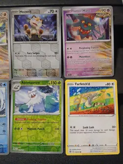Pokemon Card Lot Of 8. Farfetch'd, Meowth Rev Holo, Cresslia Holo, Slither Wing - Image 2