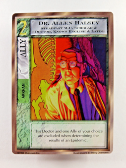 Dr Allen Halsey - Mythos CCG card (1996 Chaosium) UC Ally, Arkham Cthulhu - Image 1