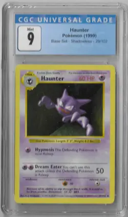 CGC 9 Mint Haunter 29/102 Shadowless Base Set Pokemon Card - Image 1