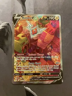 Pokemon Rotom v 177/196 Alternate Art Holo Card Lost Origin, Near Mint Condition - Image 1