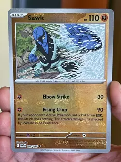 POKEMON SAWK #049/086 UNCOMMON MASTER BALL WHITE FLARE REVERSE HOLOFOIL NM CARD - Image 1