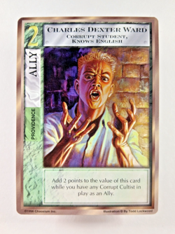 Charles Dexter Ward - Mythos CCG card (1996 Chaosium) UC Ally Providence Cthulhu - Image 1