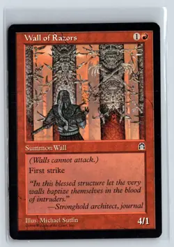 (3X) Wall of Razors Stronghold Uncommon - MTG Magic the Gathering Card - Image 3