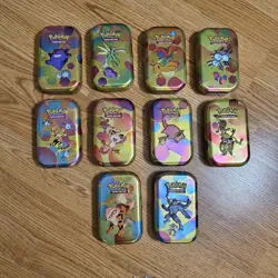 Pokemon 151 FULL Mini Tin SET w/ coin & art card - Tins, Coins And Art Only - Image 1