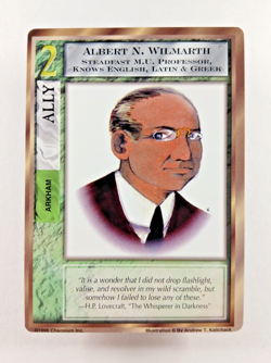 Albert N Wilmarth - Mythos CCG card (1996 Chaosium) UC Ally, Arkham Cthulhu - Image 1