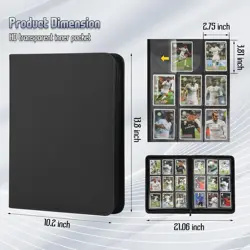 HUGE 540 Card PU Leather Binder with Zipper, 9-Pocket for TCG, MTG, Sports - Image 2