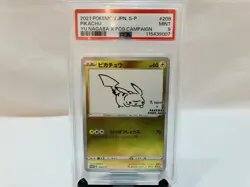 PSA9 Pikachu YU Nagaba × Pokemon Card Promo Japanese 208/S-P - Image 1