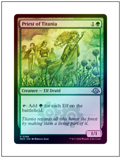 1x Priest of Titania, Foil, Modern Horizons 3, Magic MTG NM - Image 1