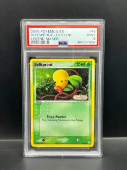 Pokemon PSA 9 MINT Bellsprout 49/92 Legend Maker Reverse Holofoil 2006 S#7826 - Image 1