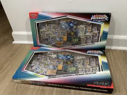 Lot of 2 Pokemon Prismatic Evolutions Lucario Ex Tyranitar Ex Premium Collection - Image 3