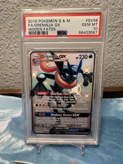 Pokemon Greninja GX TCG SV56/SV94 Hidden Fates Shiny Vault Holo PSA 10 - Image 1