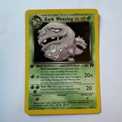 Dark Weezing 14/82 Holo Rare 1st Edition Team Rocket Pokemon TCG - Image 1