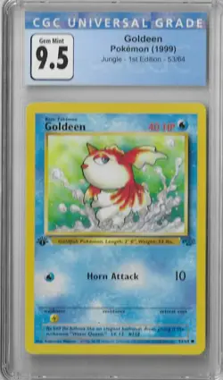 CGC 9.5 Gem Mint Goldeen 1st Edition Jungle 53/64 Pokemon 1999 Non-Holo - Image 1