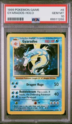 1999 POKEMON GAME #6 GYARADOS-HOLO PSA 10 - Image 1