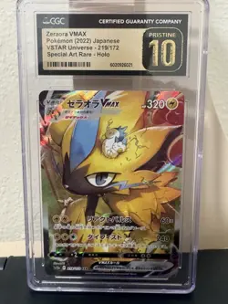 CGC 10 Pristine Zeraora VMAX 219/172 SAR VSTAR Universe s12a Pokemon Card - Image 1