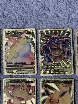Set of 30 Pokemon Charizard,Blastoise,Dragonite&More Gold Foil Fan Art Cards LP - Image 3