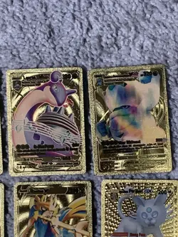Set of 30 Pokemon Charizard,Blastoise,Dragonite&More Gold Foil Fan Art Cards LP - Image 4