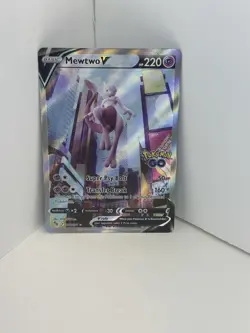 Pokemon Go Mewtwo v Alternate Full Art Holo Rare Card 072/078 Pokemon TCG - Image 1