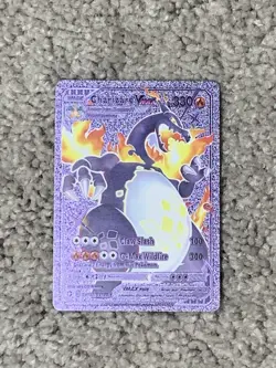 Pokemon Charizard VMax HP330 Claw Slash Multi-Colored Foil Fan Art Display Card - Image 1
