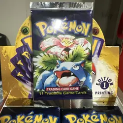 Pokemon 1999 1st Edition Shadowless Booster Pack with 11 Collectable Cards - Image 1