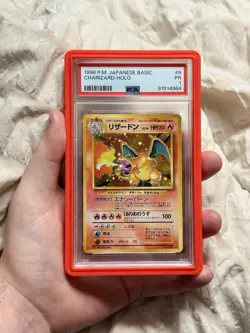 Pokemon Charizard Holo Rare Card #006 Base Set Japanese, PSA 1 - Image 1