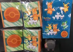 Pokemon Accessories Lot Pokemon Card Binders Stickers Eraser - Image 1