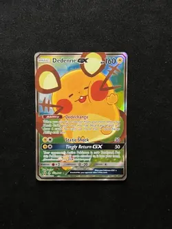 Pokemon TCG Dedenne GX Alternate Art Promo Holo Card 195a/214 NM - Image 1